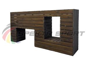 Купить Элемент полосы препятствий Стенка с двумя проломами (брус) в Будённовске 