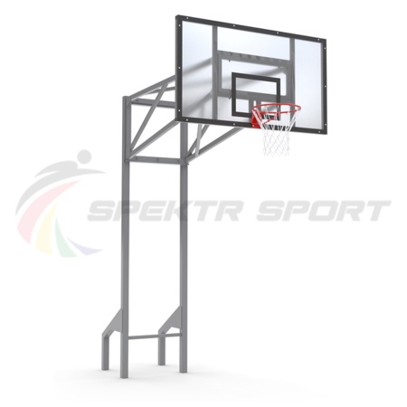 Купить Стойка баскетбольная уличная усиленная со щитом из оргстекла, кольцом и сеткой SP D 413 в Будённовске 