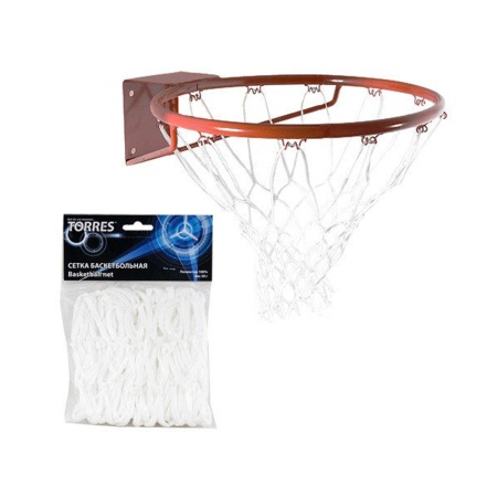 Купить Сетка баскетбольная Torres, нить 4 мм, белая в Будённовске 
