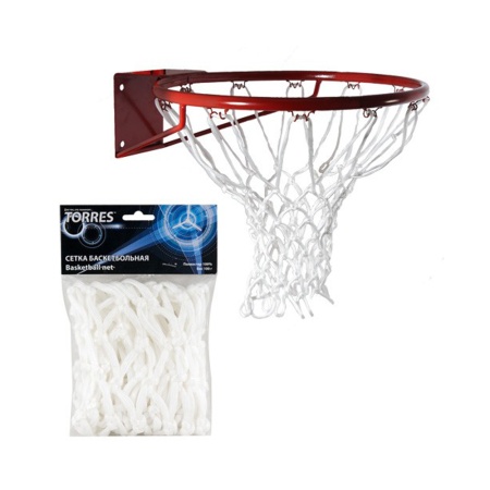 Купить Сетка баскетбольная Torres, нить 6 мм, белая в Будённовске 